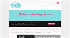 Desktop Screenshot of modernindianbabynames.com